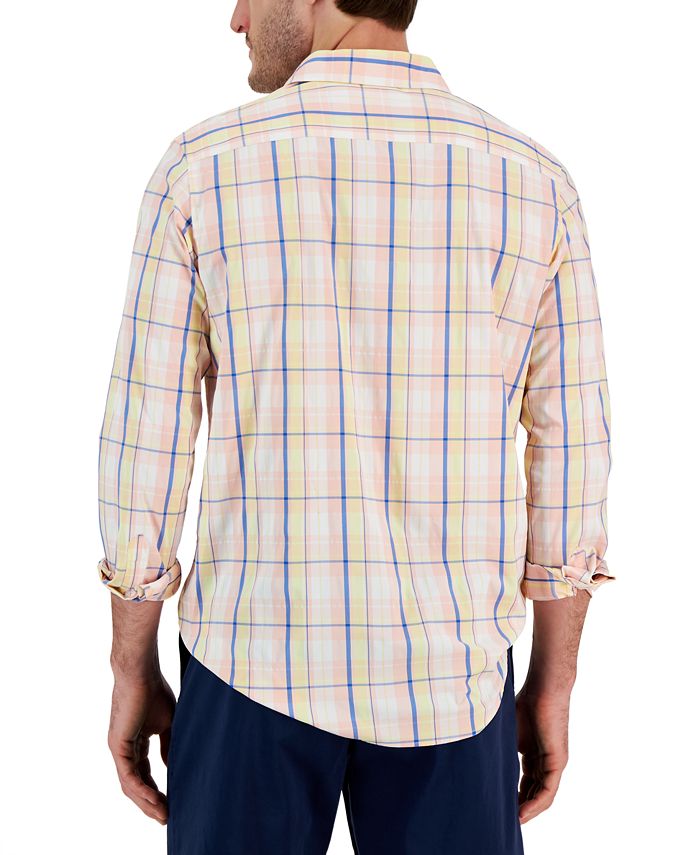 Club Room Men's Nila Classic-Fit Plaid Button-Down Tech Shirt, Created ...