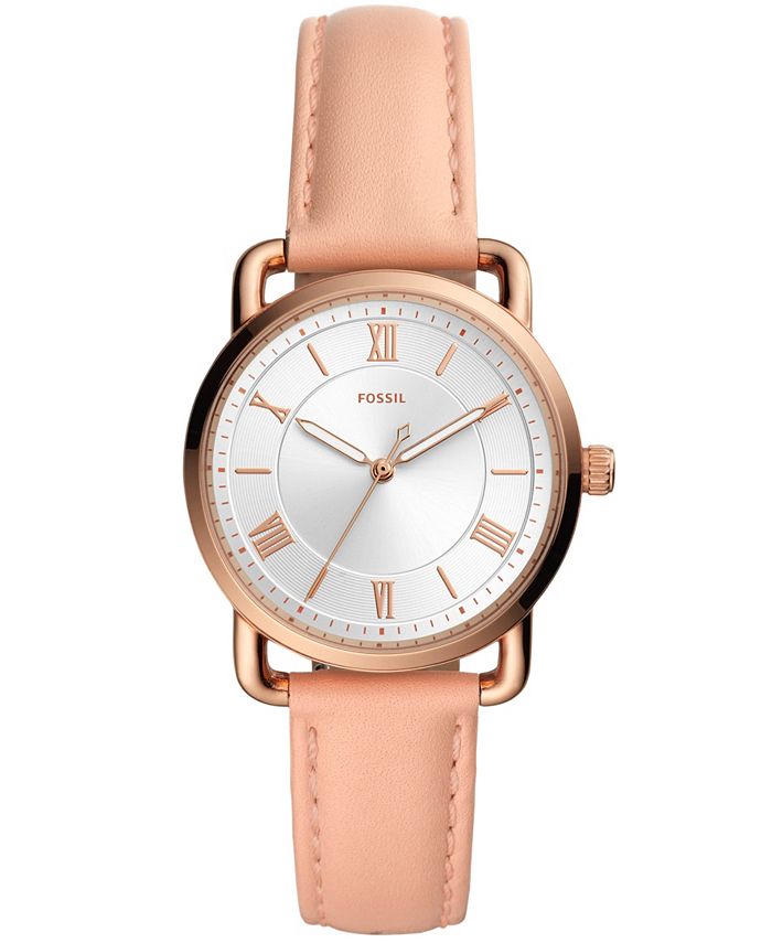 Fossil Women s Copeland Blush Leather Strap Watch 34mm Macy s
