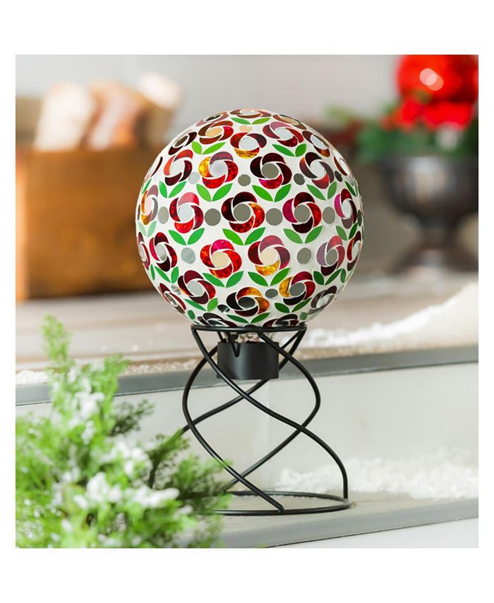 Evergreen 10" Mosaic Glass Gazing Ball, Poinsettia Macy's