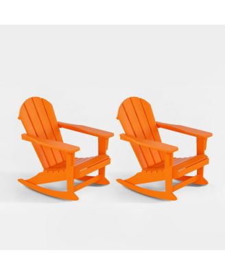Outdoor Patio Porch Rocking Adirondack Chair (Set of 2)
