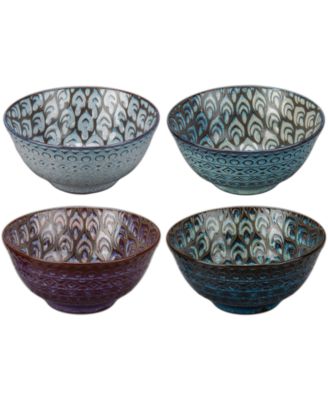 Set of Four Ooh La La Terrin Assorted Bowls, 24 oz