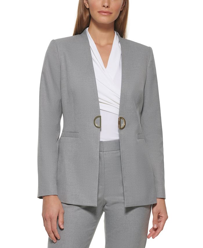 DKNY Petite Collarless D-Ring Jacket - Macy's