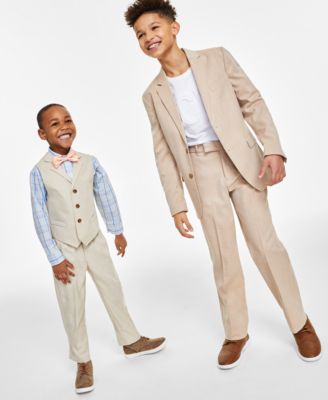 Nautica Toddler Little Boys Linen Look Vest Calvin Klein Big Boys Sharkskin  Suit T Shirt Separates In Khaki | ModeSens