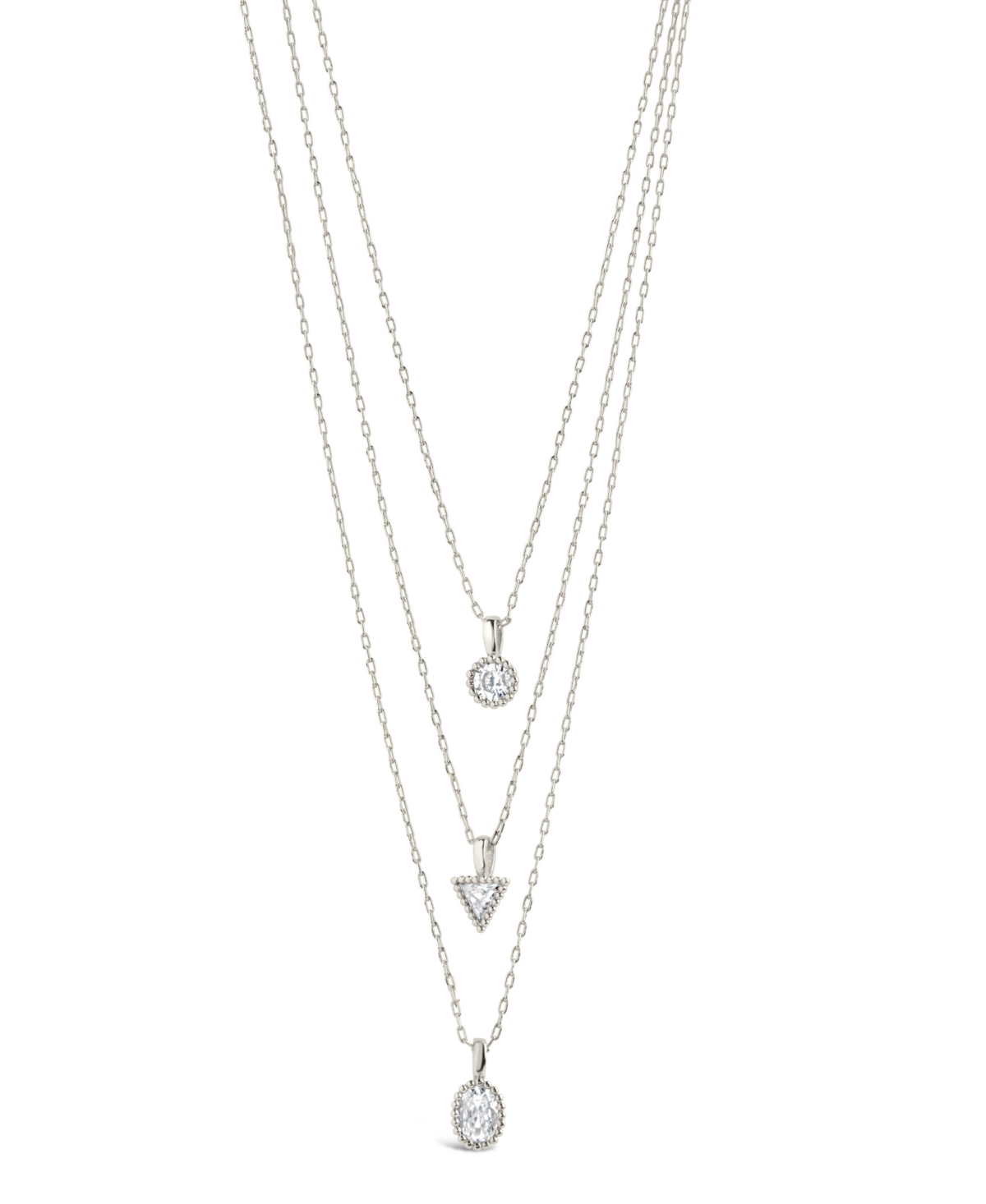 Sterling Forever Julie Layered Necklace In Grey