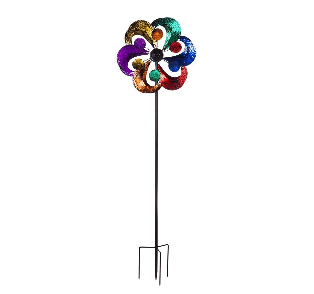 Evergreen Wind Spinner Kinetic (topper And Pole) Multicolor With Gems In Multicolored