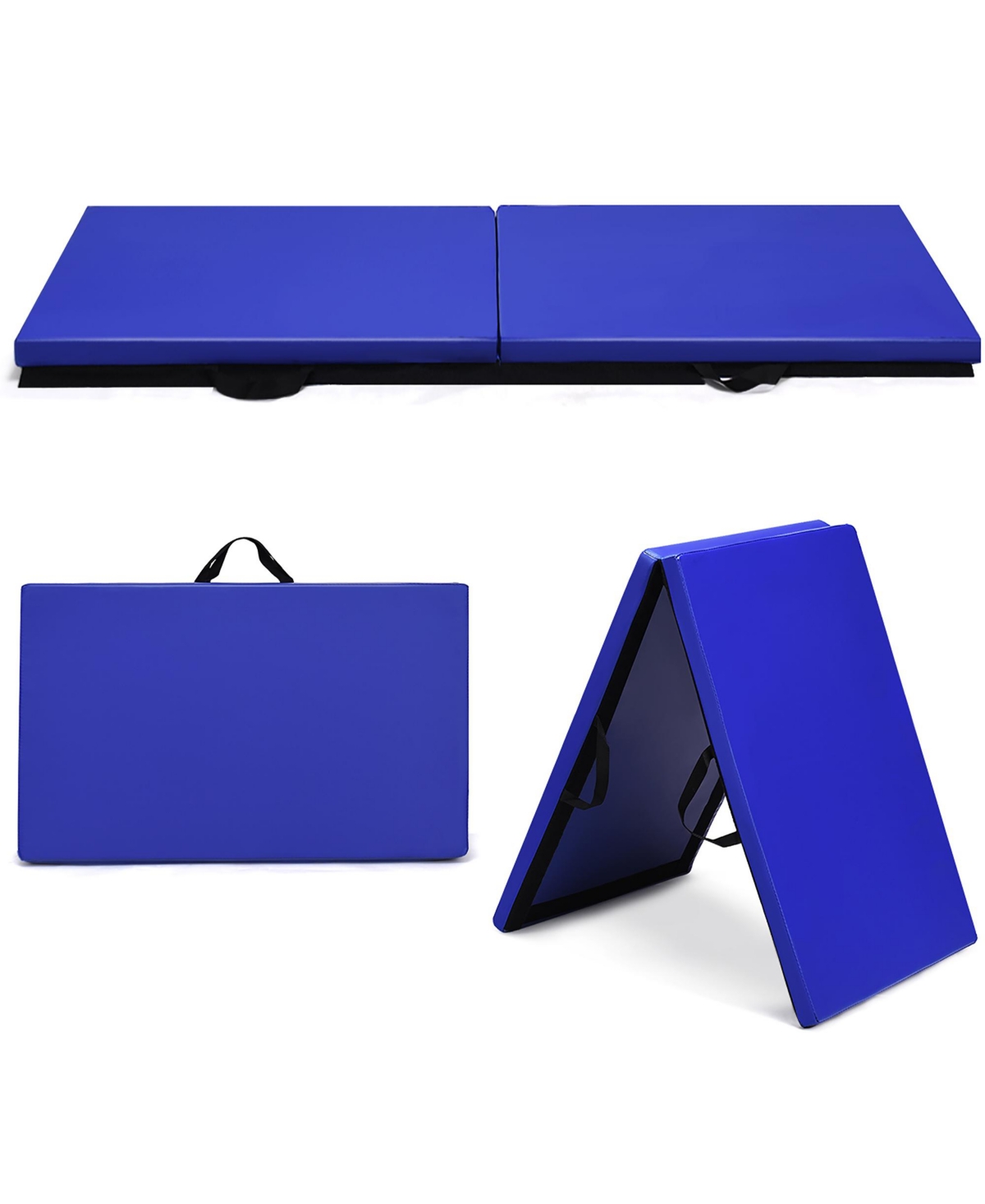 6'x2' Yoga Mat Folding Exercise Aerobics Stretch Gymnastic - Blue