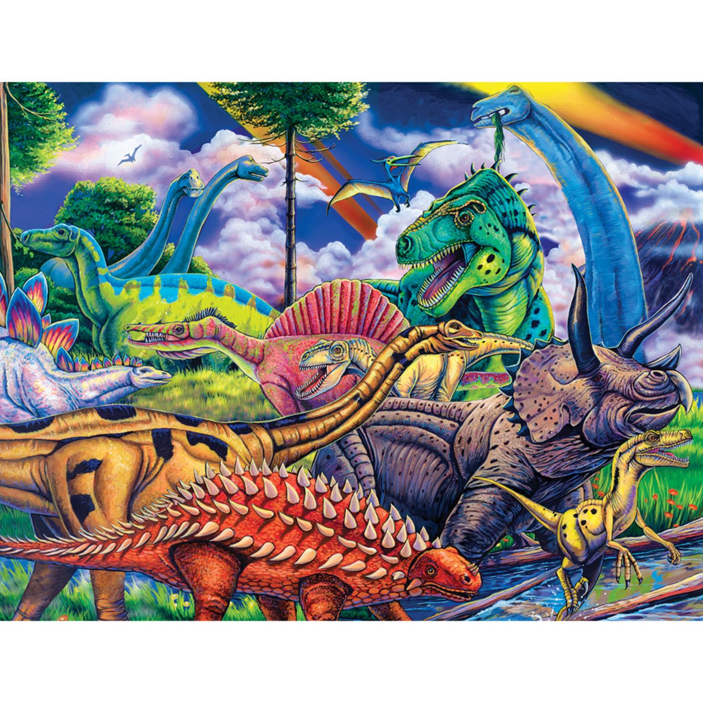 Детский пазл MasterPieces Puzzles World of Animals Dinosaurs 100 Piece Puzzle, Ages 6+, цвет: Разноцветный — фото 2