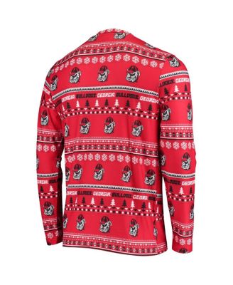 Men's Red Georgia Bulldogs Ugly Sweater Knit Long Sleeve Top and Pant Set