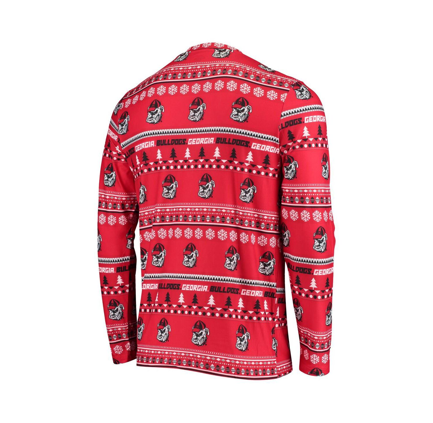 Men's Red Georgia Bulldogs Ugly Sweater Knit Long Sleeve Top and Pant Set