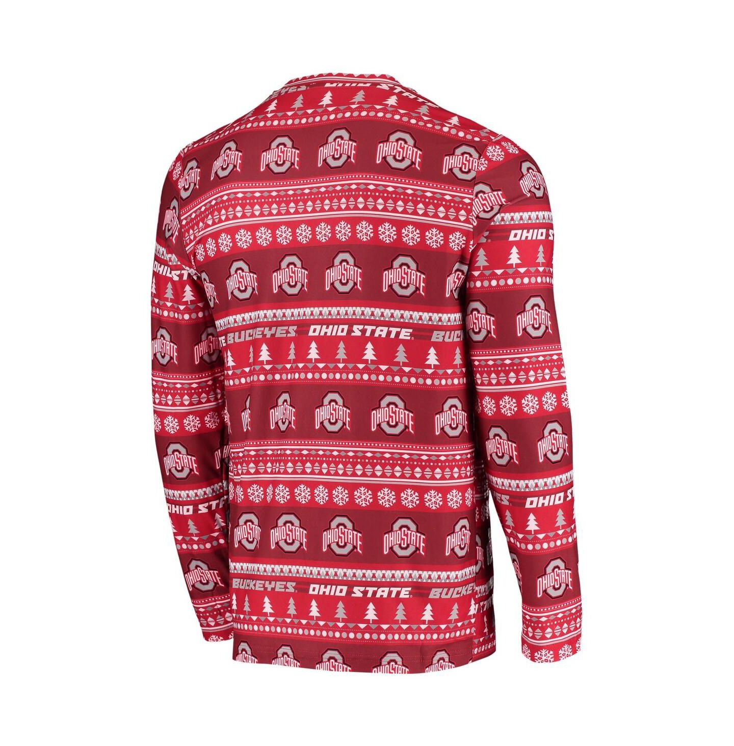 Мужская пижама Concepts Sport Ohio State Buckeyes Ugly Sweater: топ и штаны, Scarlet — фото 4