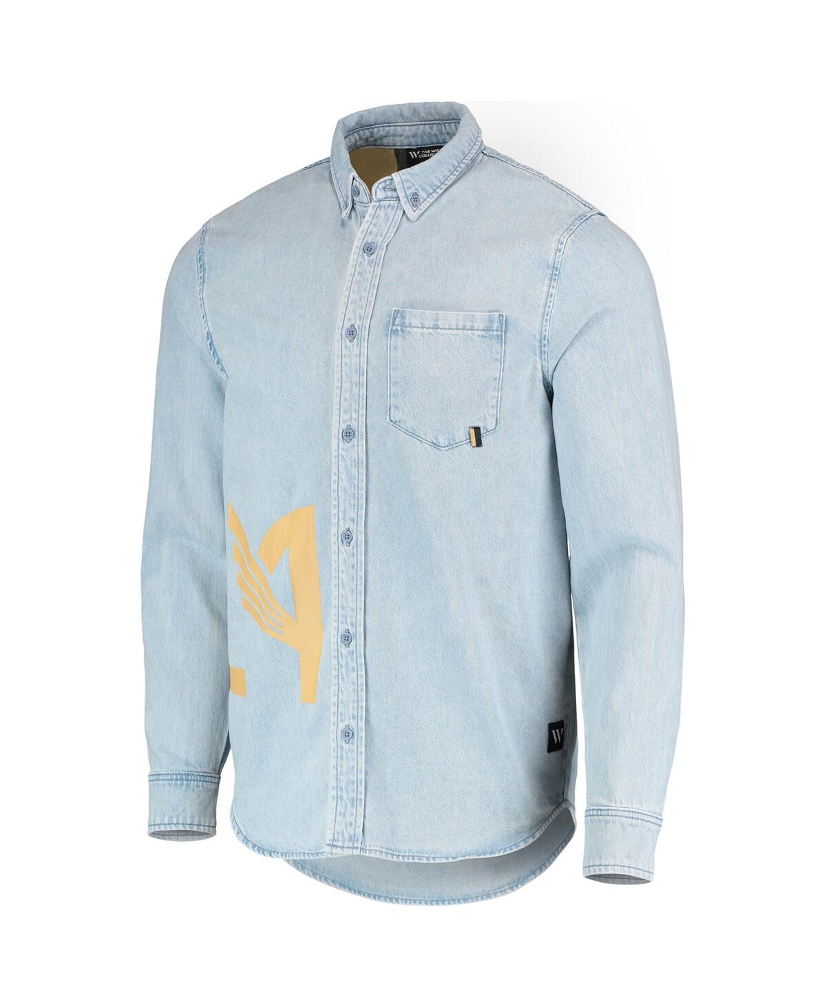 Shop The Wild Collective Men's  Blue Lafc Denim Button-down Long Sleeve Shirt