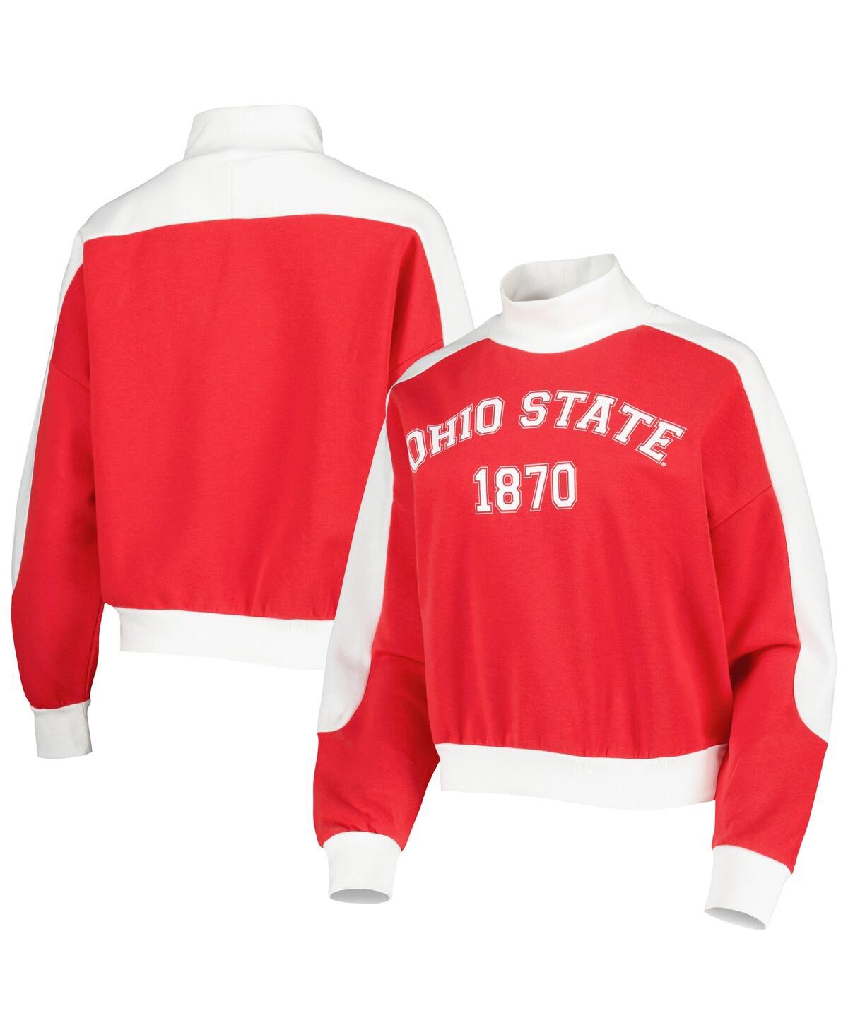 Shop Gameday Couture Women's  Red Ohio State Buckeyes Make It A Mock Sporty Pullover Sweatshirt