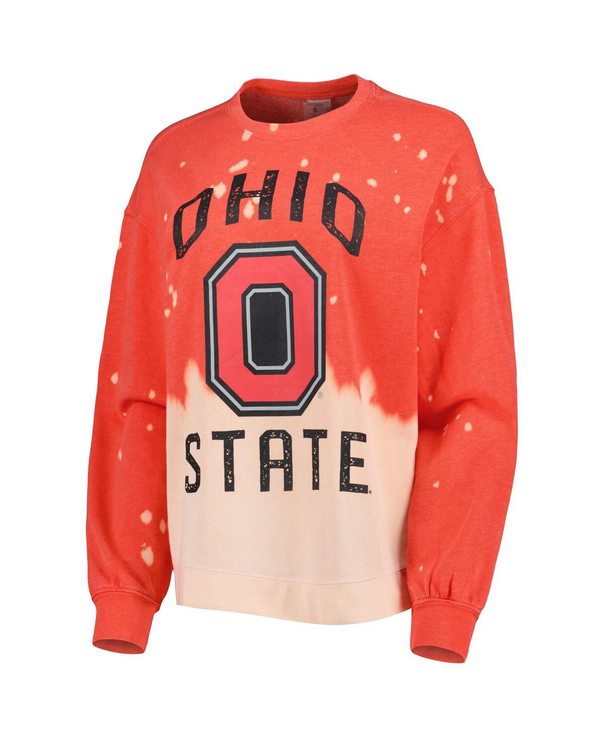 Shop Gameday Couture Women's  Scarlet Ohio State Buckeyes Twice As Nice Faded Dip-dye Pullover Sweatshirt