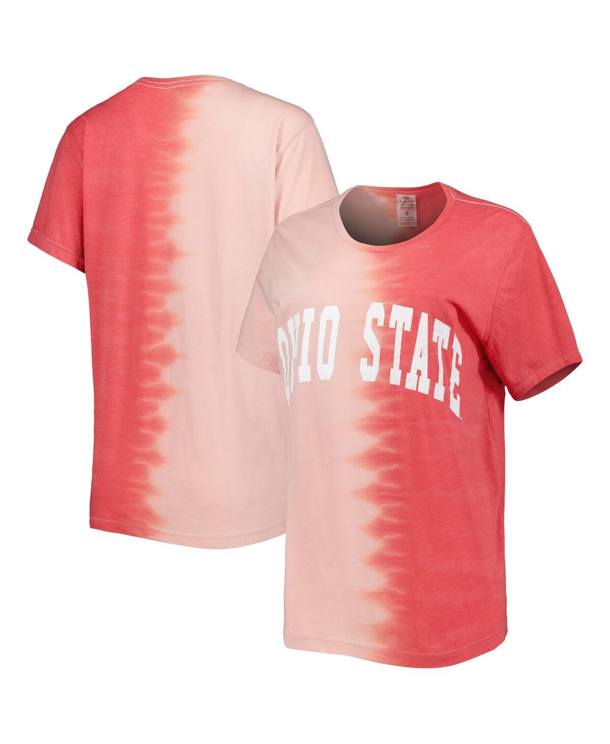 Shop Gameday Couture Women's  Scarlet Ohio State Buckeyes Find Your Groove Split-dye T-shirt