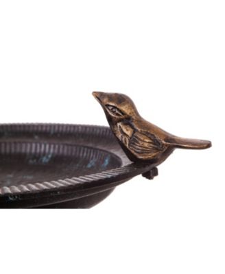 Garden Cast Metal Bird Bath on Pedestal 20 x 19 x 15 Inches