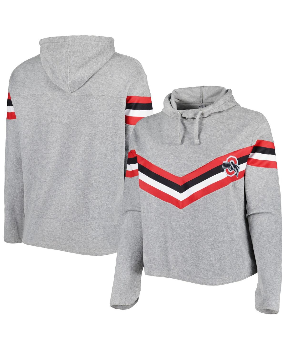 Women's Scarlet Ohio State Buckeyes Plus Size Register Seam to Seam Pullover Hoodie - Scarlet