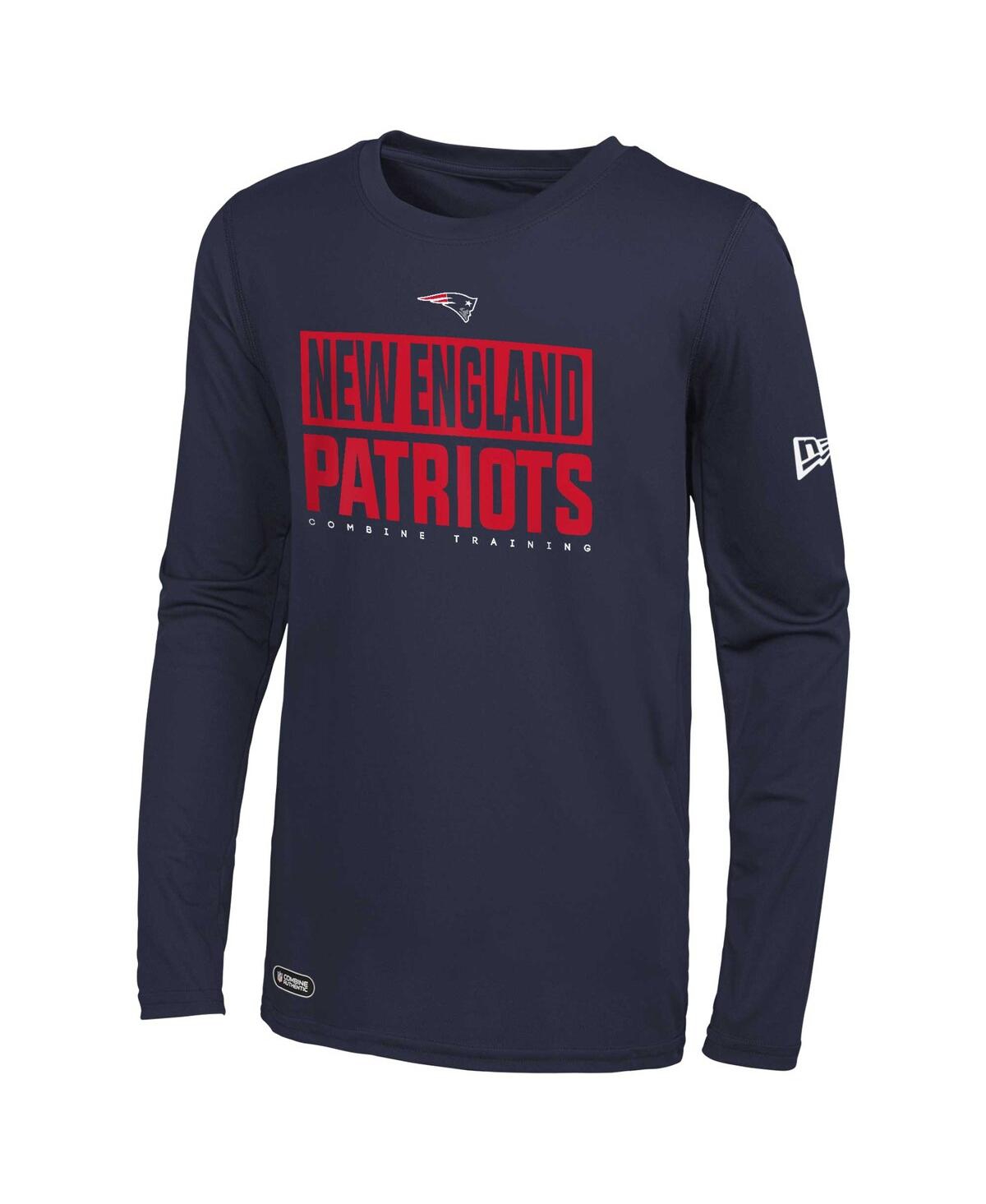 New Era Men's  Navy New England Patriots Combine Authentic Offsides Long Sleeve T-shirt