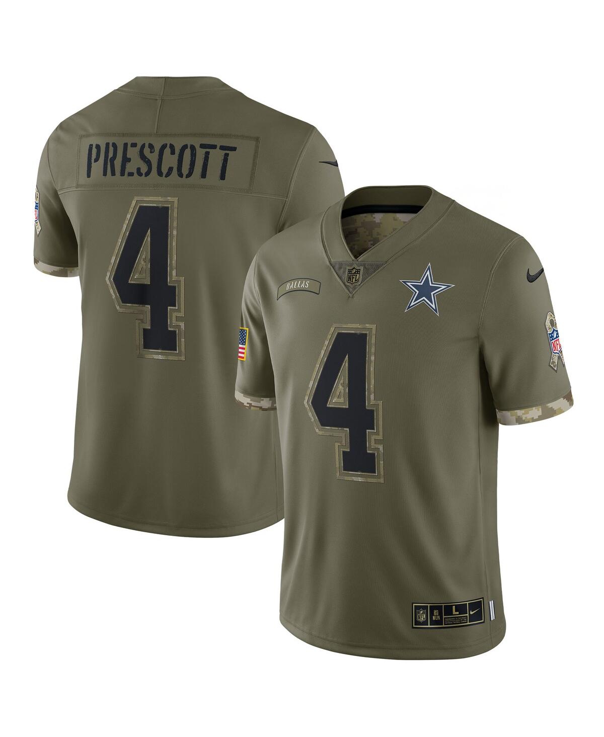 Youth Boys Nike Dak Prescott Olive Dallas Cowboys 2022 Salute To Service Player Limited Jersey