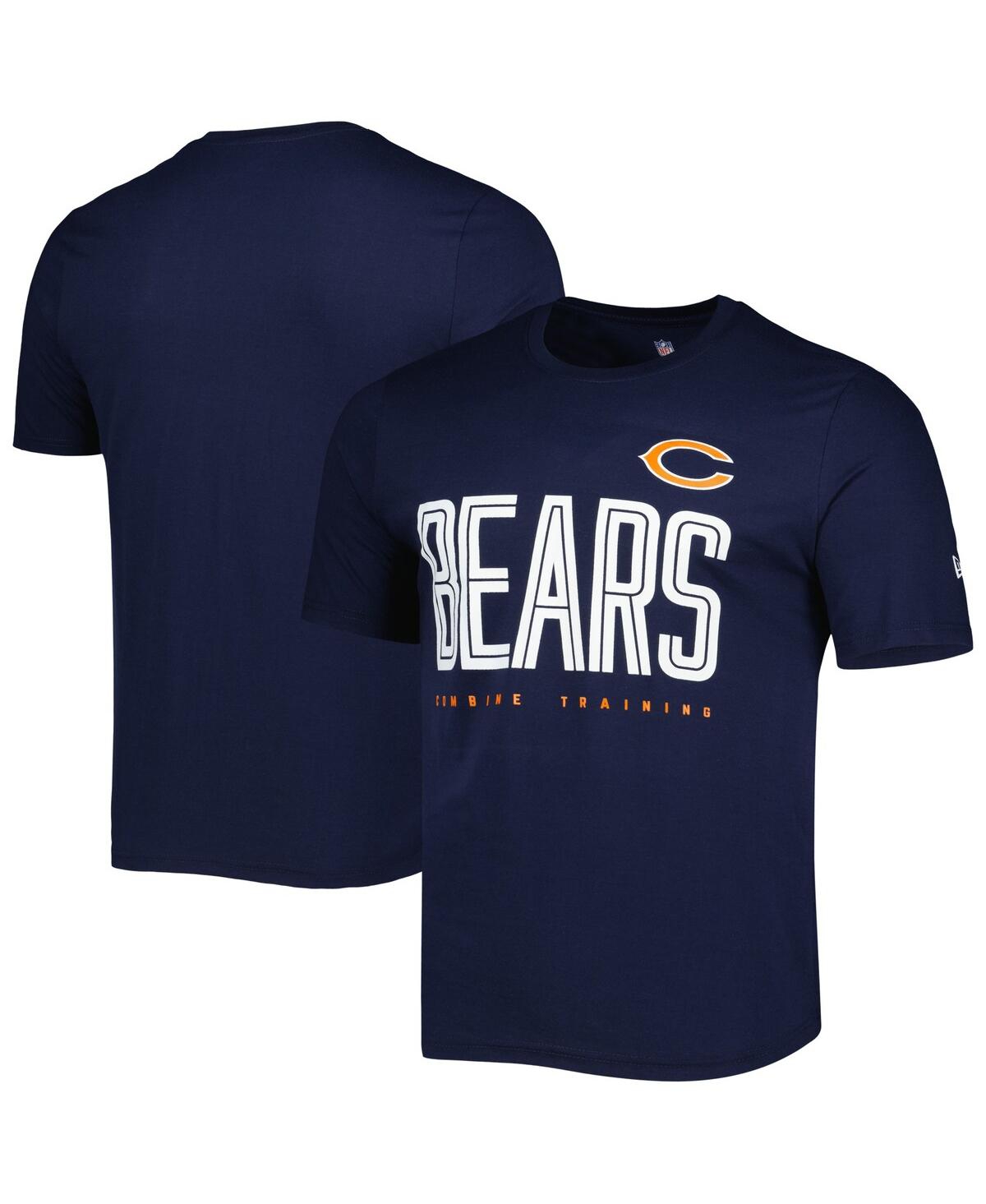 Shop New Era Men's  Navy Chicago Bears Combine Authentic Training Huddle Up T-shirt
