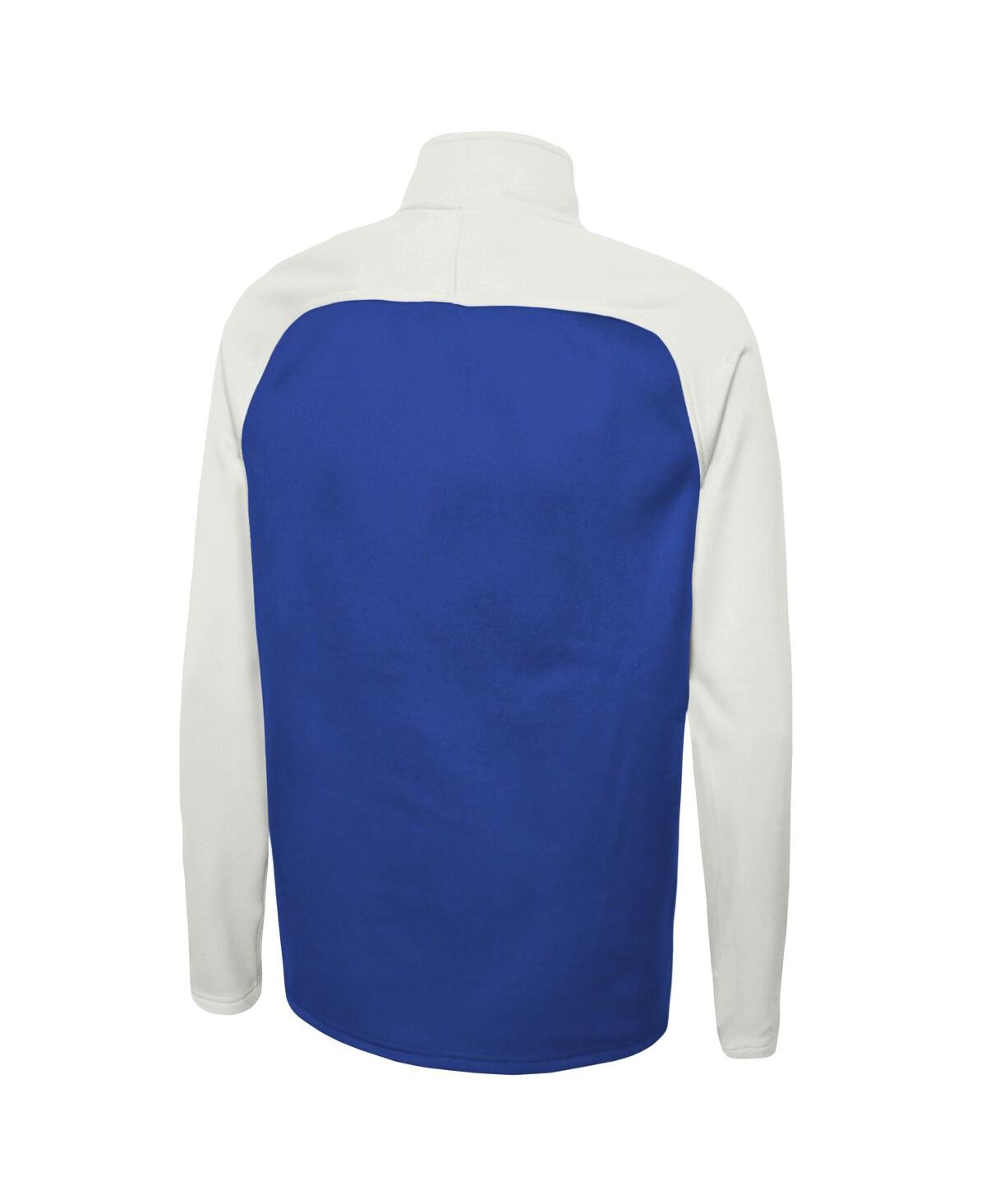New Era Royal Los Angeles Rams Combine Authentic O-line Raglan Half-zip Jacket In Royal