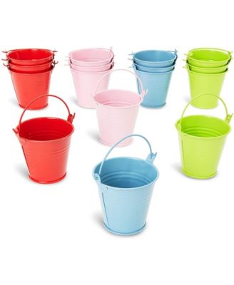 Juvale Mini Buckets for Crafts and Party Favors, 4 Colors (2.5 in, 16 ...