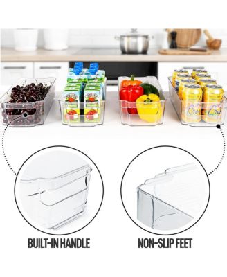 4 Pack Large Clear Fridge Organizers and Storage
