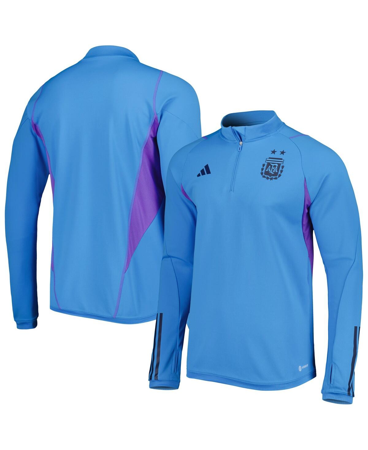 Men's adidas Light Blue Argentina National Team Team Training Aeroready Quarter-Zip Top