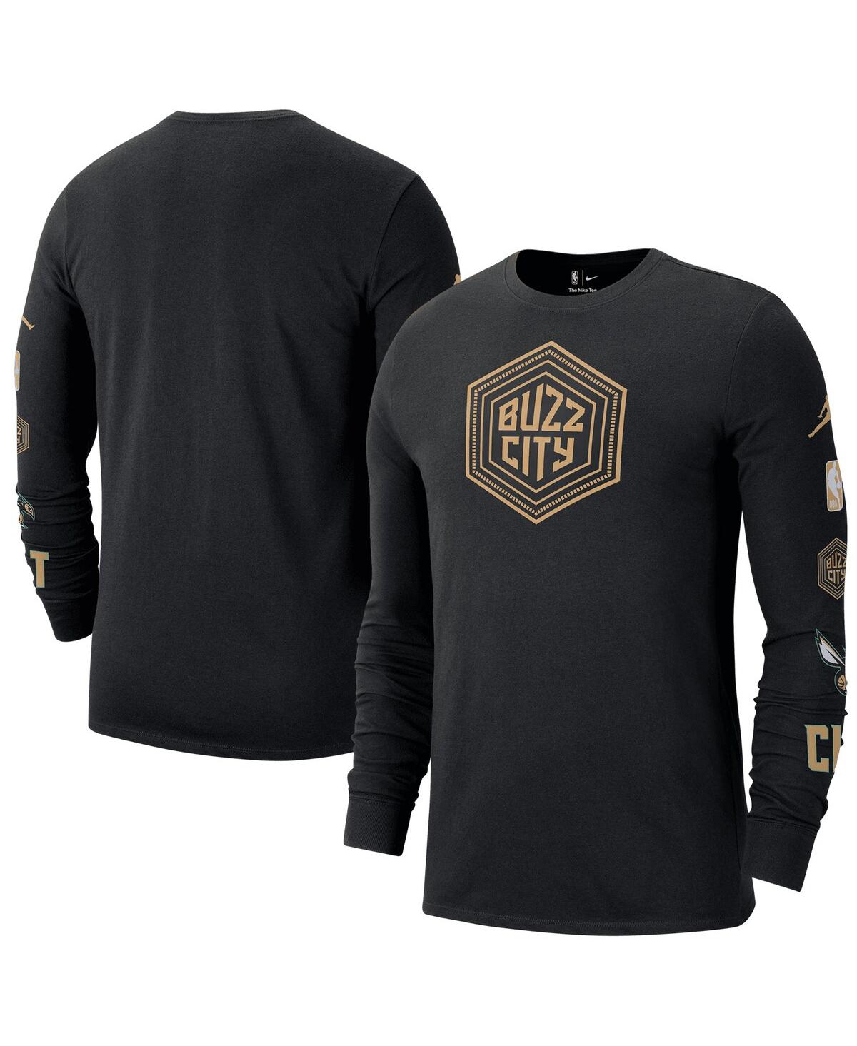 Jordan Men's  Black Charlotte Hornets 2022/23 City Edition Essential Expressive Long Sleeve T-shirt