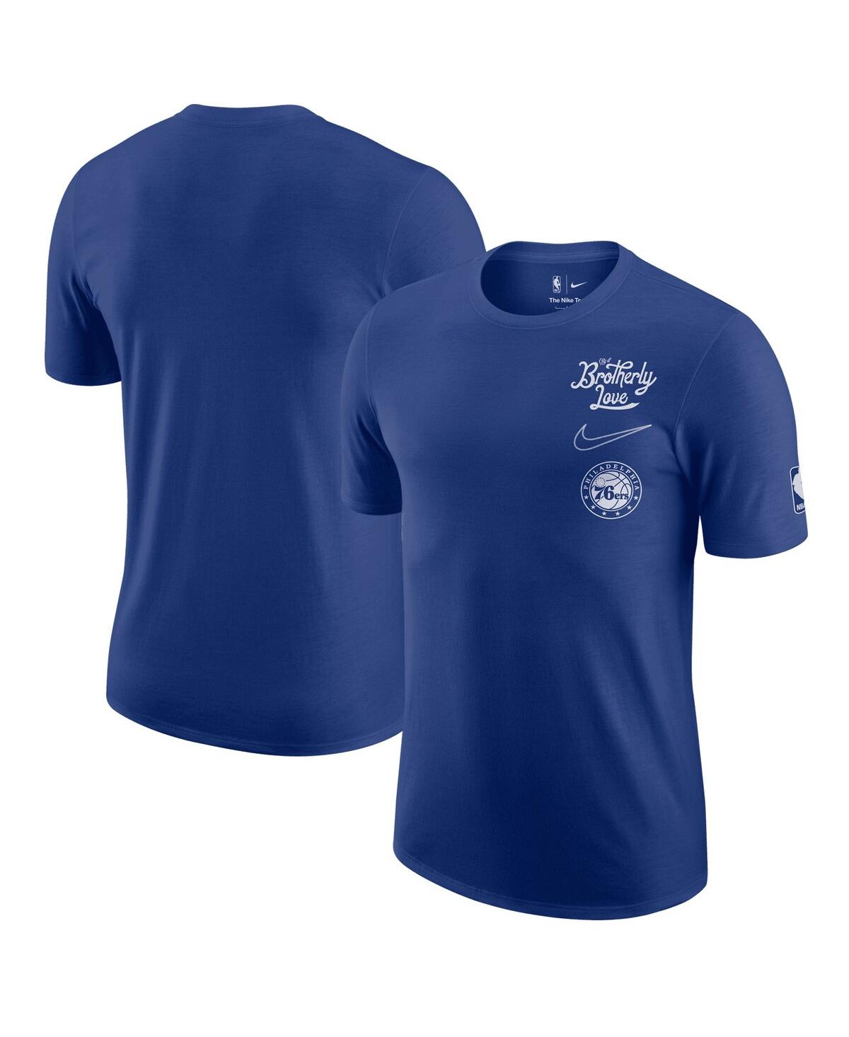 Nike Men's  Blue Philadelphia 76ers 2022/23 City Edition Courtside Max90 Vintage-like Wash T-shirt