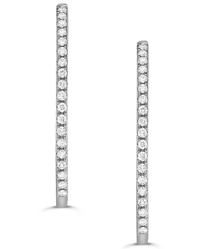 Macy's Diamond In & Out Medium Hoop Earrings (5/8 ct. t.w.) Macy's