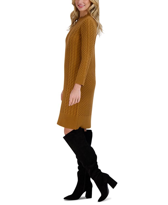 Sandra Darren Women's Mock Neck Textured Sweater Dress Macy's