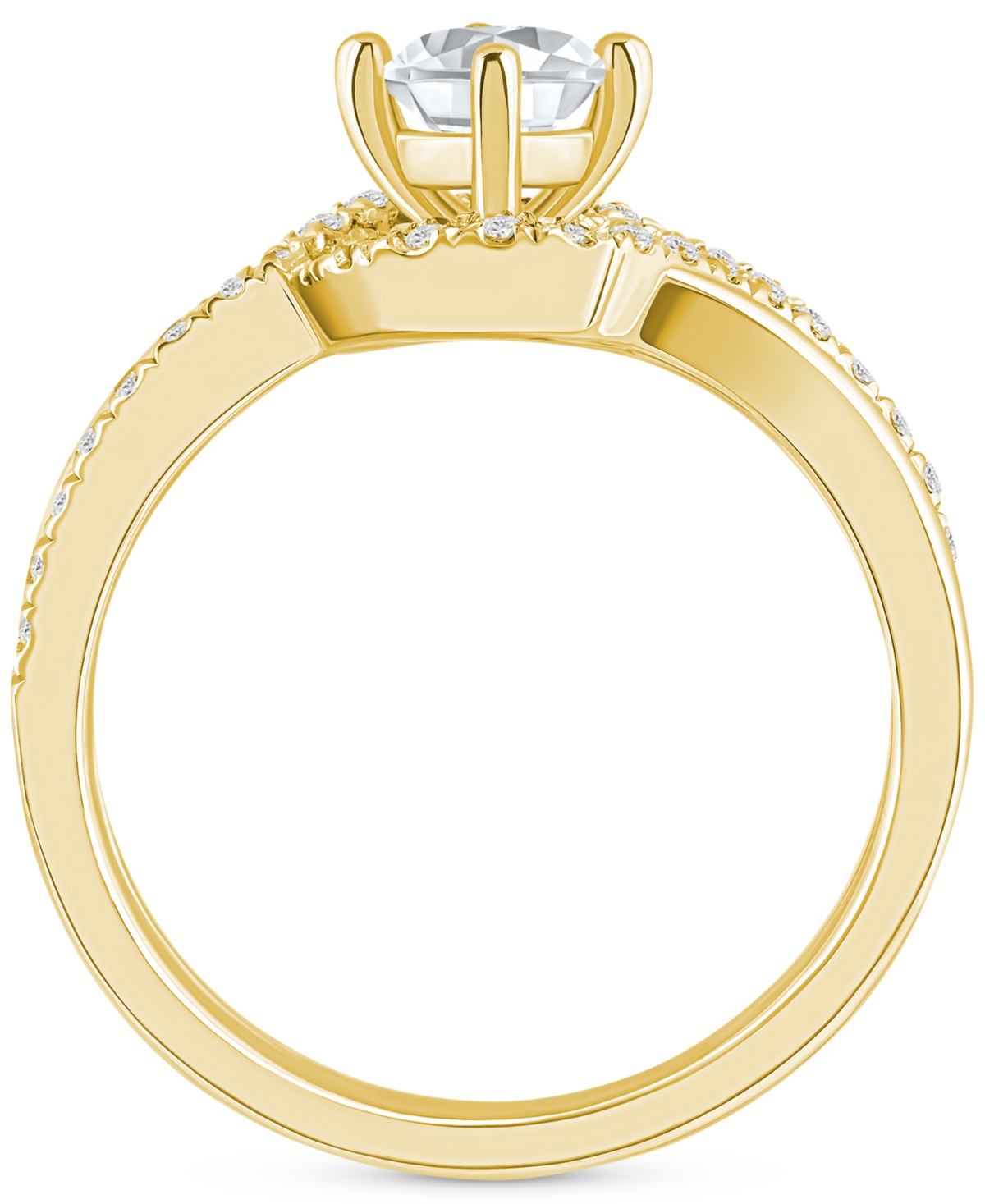 Diamond Swirl Halo Engagement Ring (3/4 ct. t.w.) in 14k White, Yellow or Rose Gold