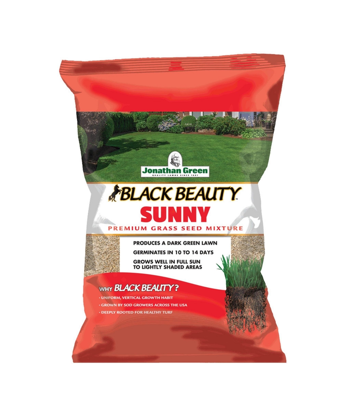 Black Beauty Sunny Premium Grass Seed Mixture, 25# bag - Brown