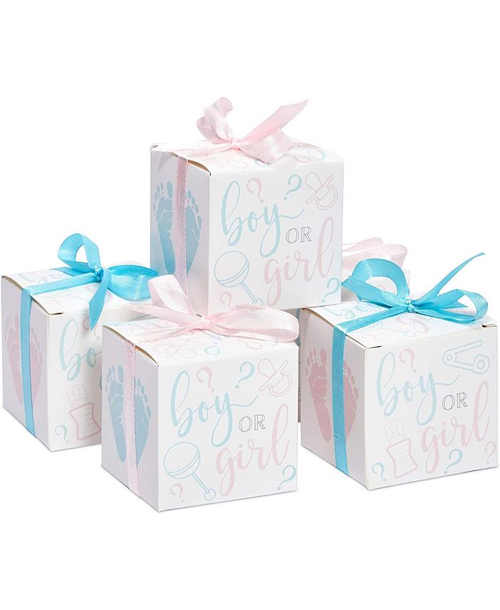 Sparkle and Bash Boy or Girl Gender Reveal Party Favor Boxes with ...