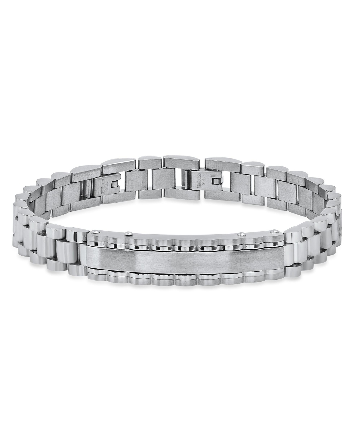 Hmy Jewelry Woven Metal Id Watch Band Bracelet In Gray