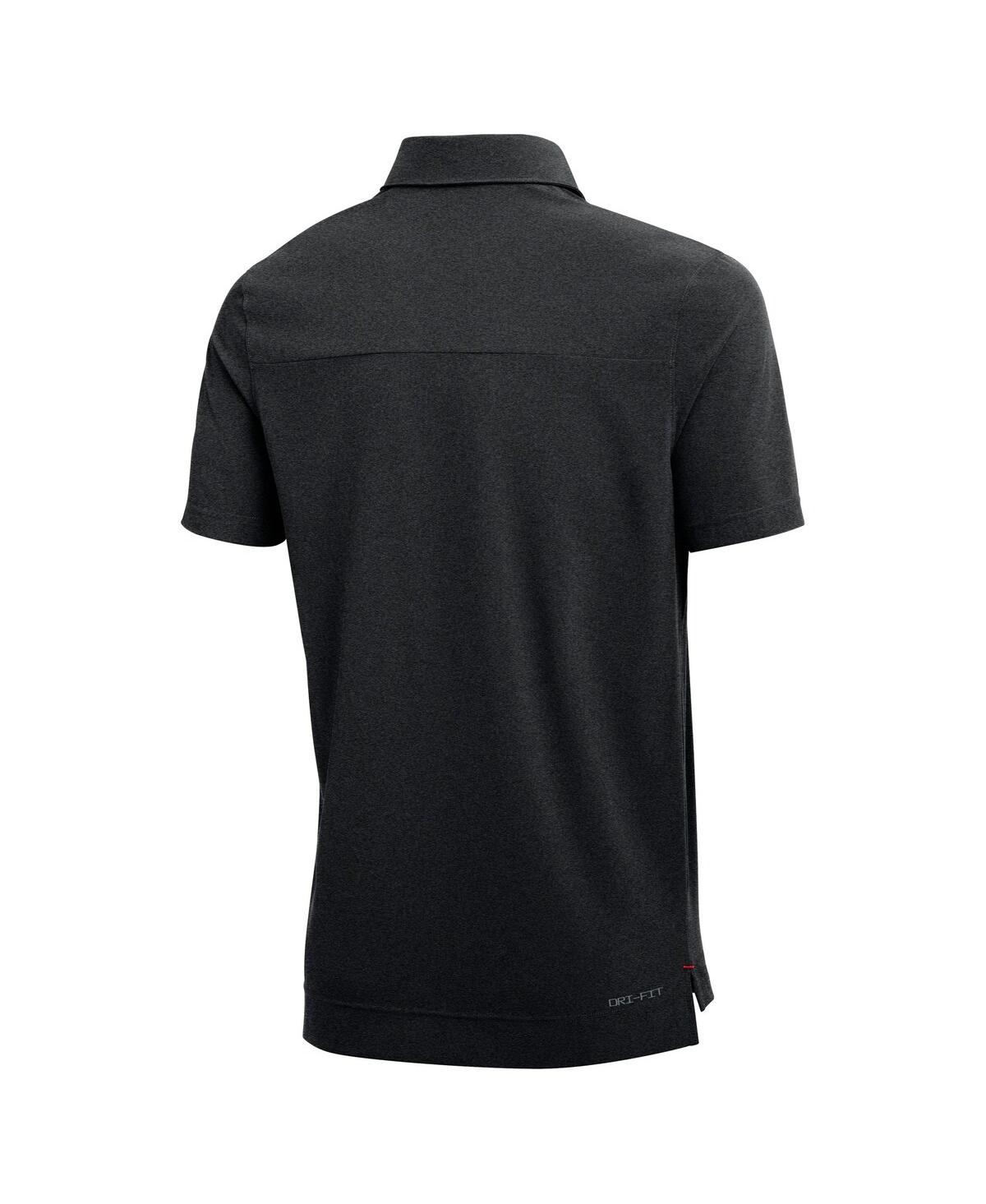 Shop Nike Men's  Heathered Black Ohio State Buckeyes Coach Performance Polo Shirt