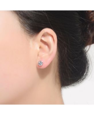 Sterling Silver Clear Cubic Zirconia Stud Earrings