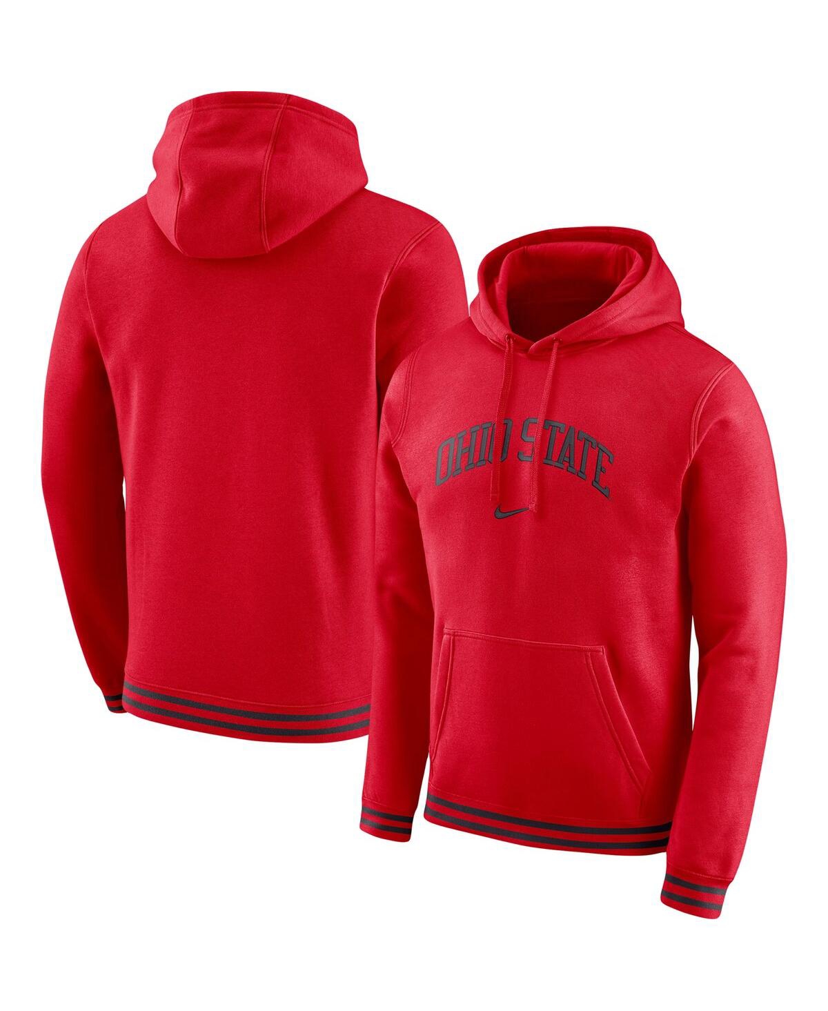 Men's Nike Scarlet Ohio State Buckeyes Sketch Retro Pullover Hoodie