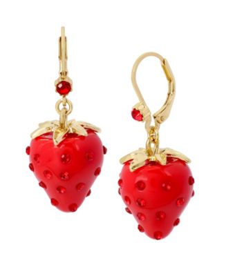 Betsey Johnson Strawberry Drop Earrings - Macy's