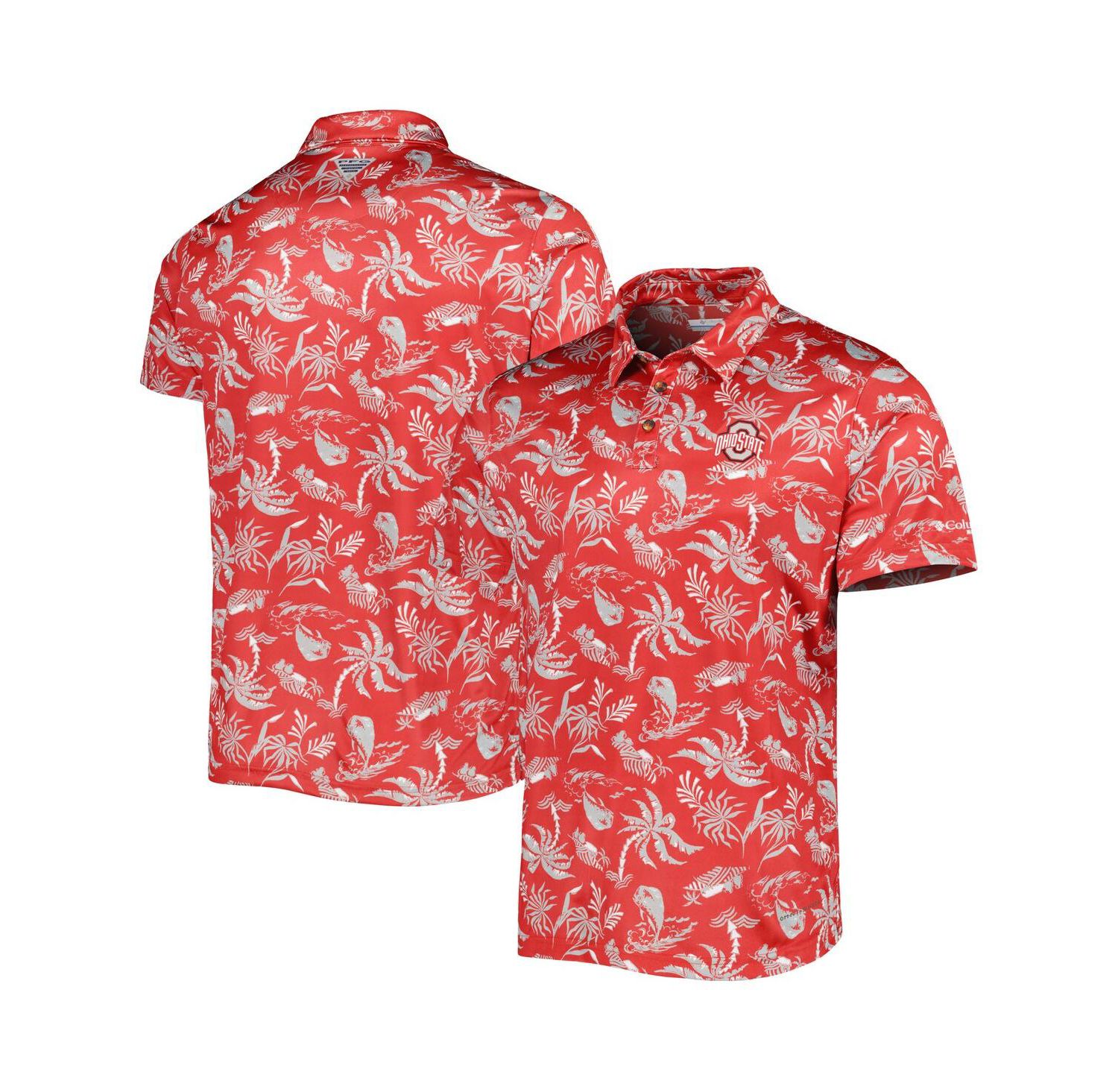 Men's Scarlet Ohio State Buckeyes Super Terminal Tackle Omni-Shade Polo Shirt