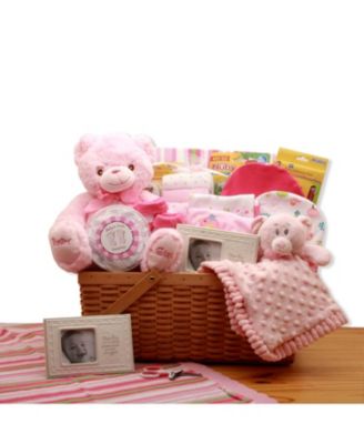 GBDS My First Teddy Bear New Baby Gift Basket - Pink - baby bath set ...
