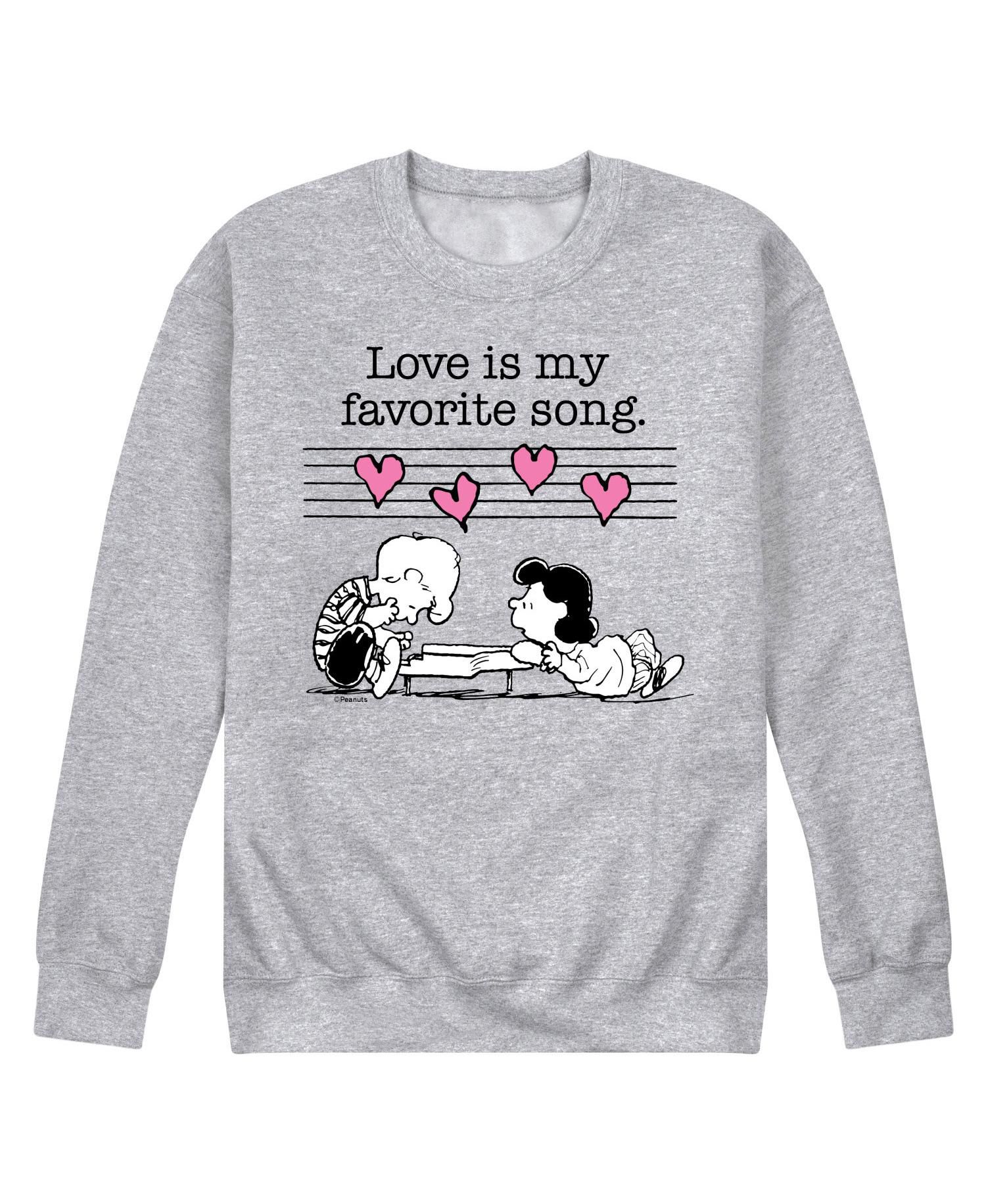 Men's Peanuts Love is Favorite Song Fleece Sweatshirt