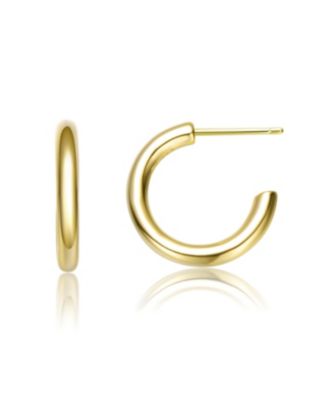14K Gold Plated Open Hoop Earrings