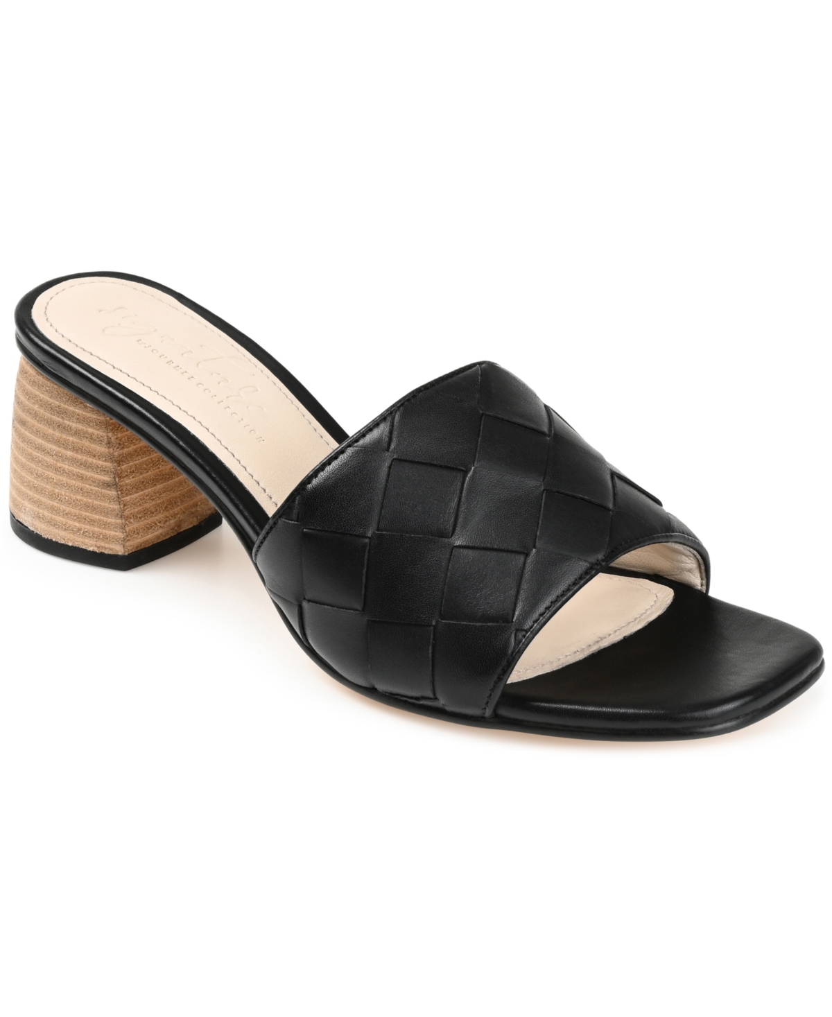 Shop Journee Signature Women's Kellee Woven Block Heel Sandals In Black