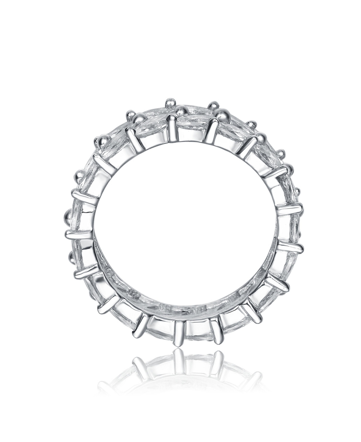 Genevive Sterling SilverCubic Zirconia Marquise Ring - Clear