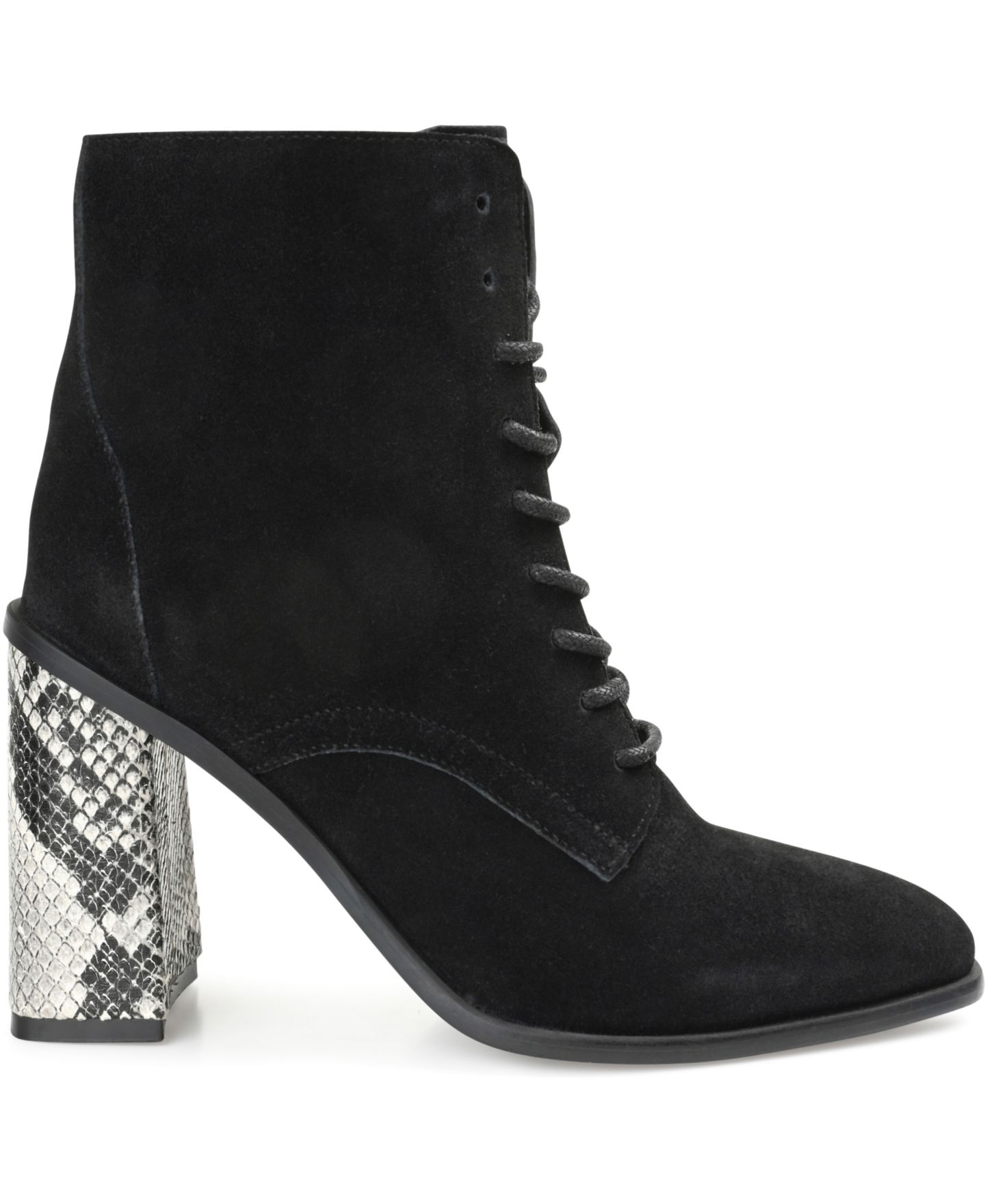 Женские ботинки Journee Signature Edda Block Heel Lace Up, цвет: Чёрный — фото 2