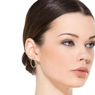 14K Gold Plated Open Hoop Earrings