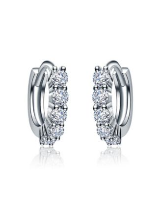 Elegant Extra Mini Huggie Hoop Earrings in White Gold Plated or 14K Gold Plated