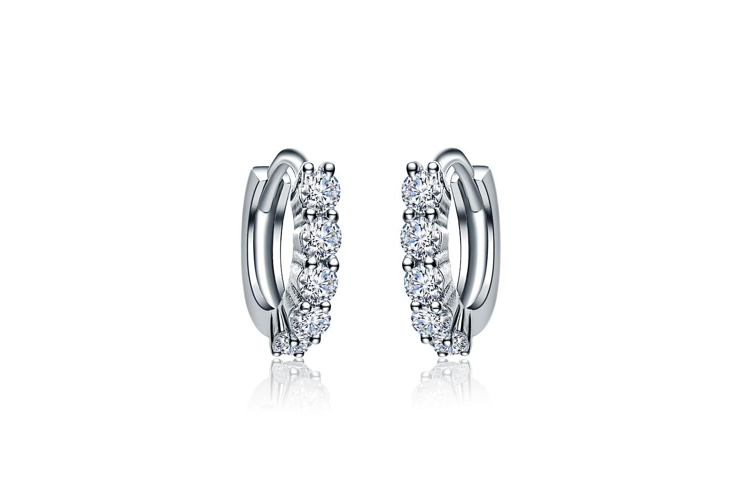 Dainty 12MM Sparkling CZ Extra Mini Huggie Hoop Earrings