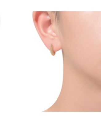 Exquisite Extra Mini Huggee 14K Gold-Plated Bead Hoop Earrings